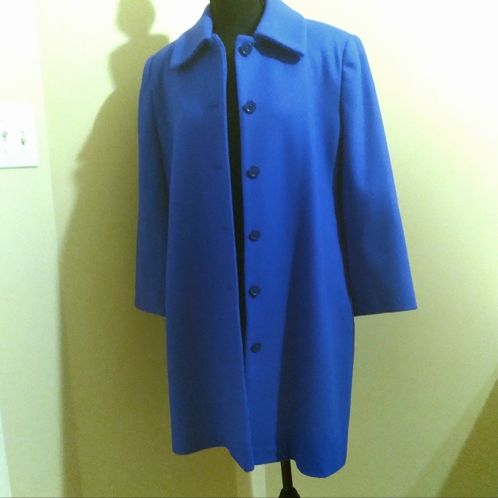 Chadwicks Elegant Royal‎ Blue Wool Button Front Warm Winter Coat 8P